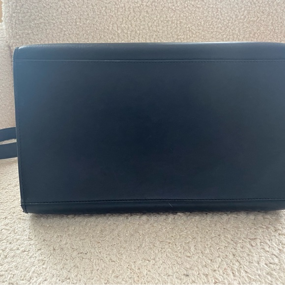 Authentic medium calfskin Celine Trapèze in black, white and pale blue - Picture 8 of 13